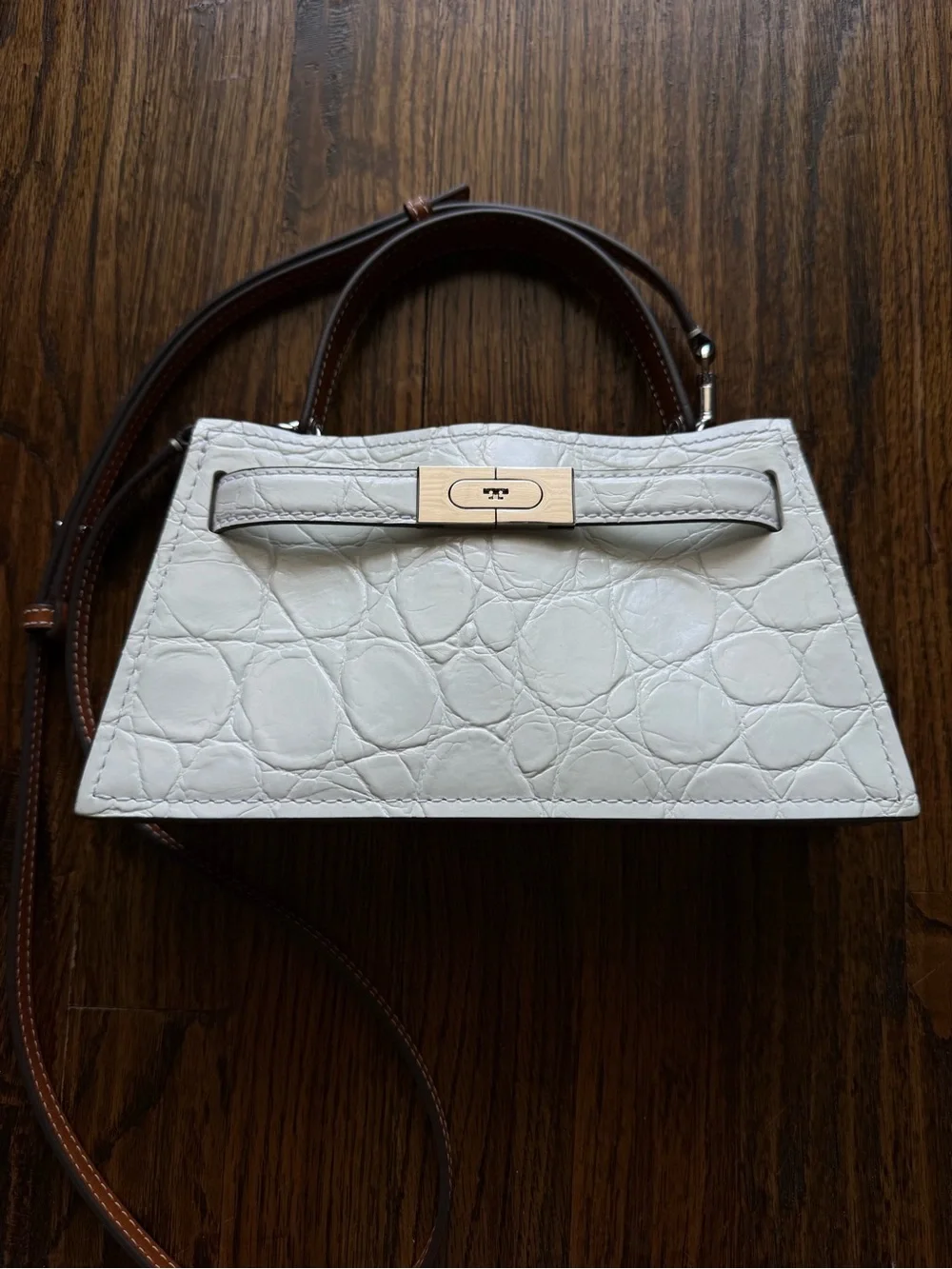 Tory Burch Lee Radizwell Croc-Embossed Bag